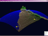 Microwave path route over 3D map, Ajman area (T-3D Map)
